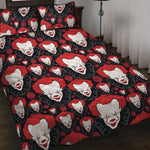 Halloween Scary Clown Pattern Print Quilt Bed Set