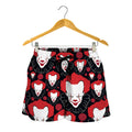 Halloween Scary Clown Pattern Print Women's Shorts