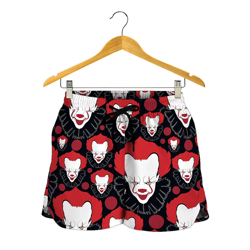 Halloween Scary Clown Pattern Print Women's Shorts