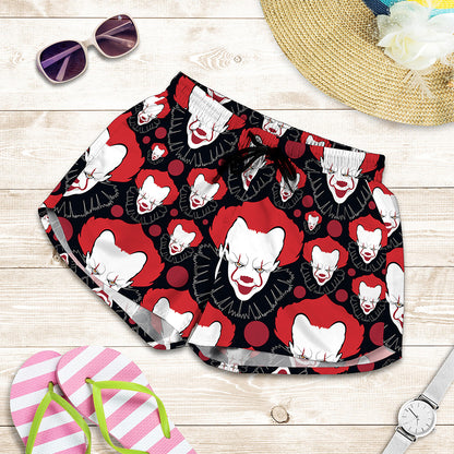 Halloween Scary Clown Pattern Print Women's Shorts