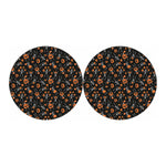 Halloween Skeleton And Pumpkin Print Car Coasters