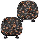 Halloween Skeleton And Pumpkin Print Car Headrest Covers