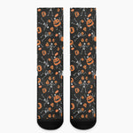 Halloween Skeleton And Pumpkin Print Crew Socks