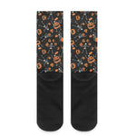 Halloween Skeleton And Pumpkin Print Crew Socks