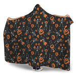 Halloween Skeleton And Pumpkin Print Hooded Blanket