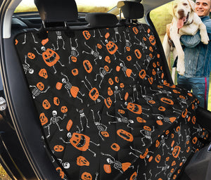 Halloween Skeleton And Pumpkin Print Pet Car Back Seat Cover
