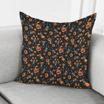 Halloween Skeleton And Pumpkin Print Pillow Cover