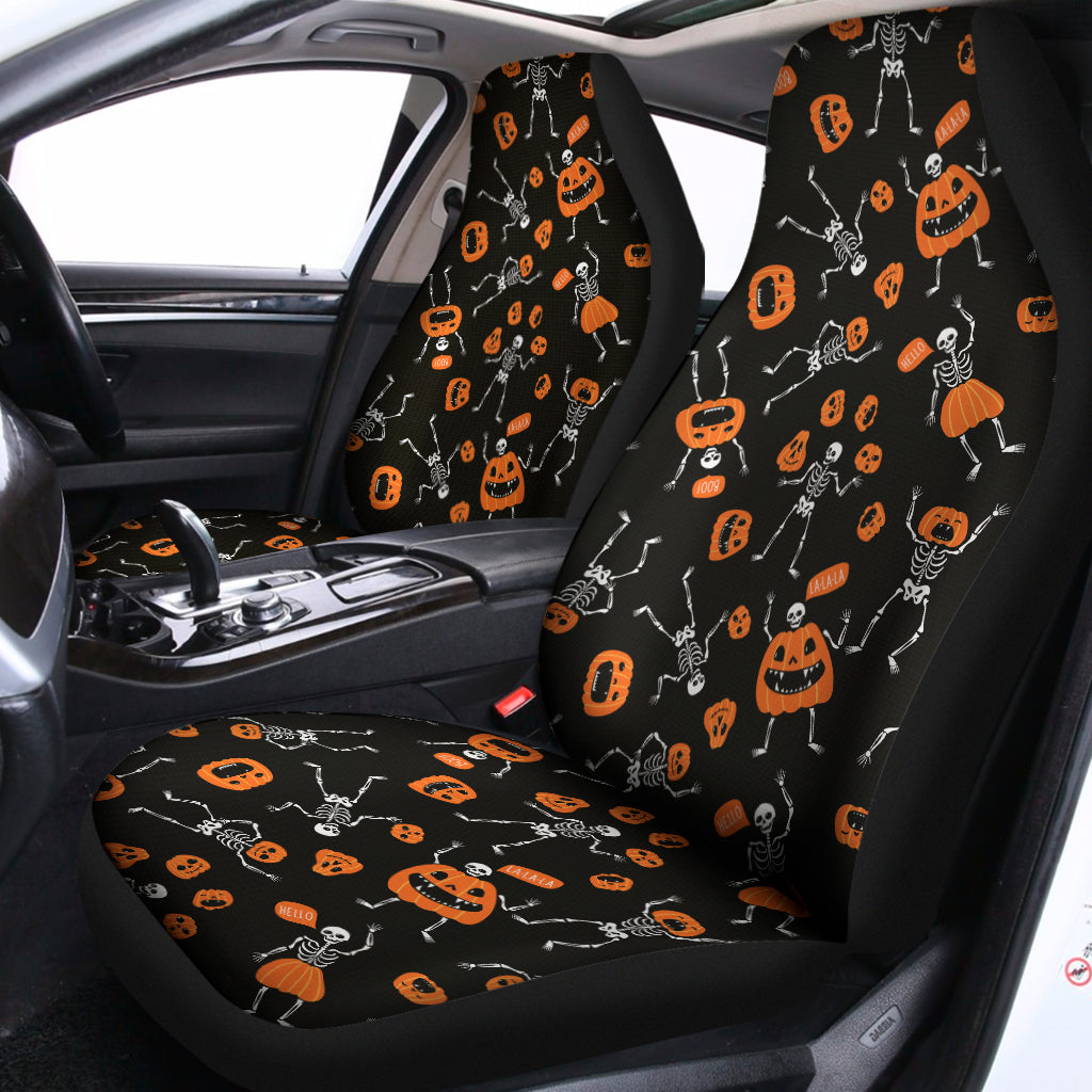 Halloween Pumpkin Print Car Seat Covers, Universal Fit Car Seat