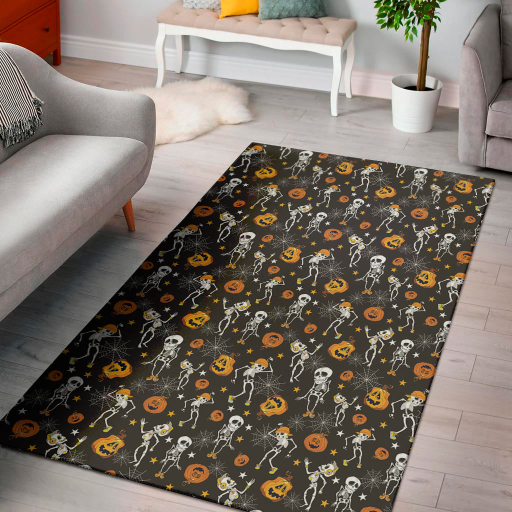 Halloween Skeleton Party Pattern Print Area Rug