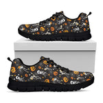 Halloween Skeleton Party Pattern Print Black Sneakers