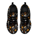 Halloween Skeleton Party Pattern Print Black Sneakers