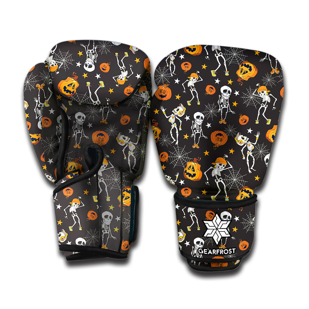 Halloween Skeleton Party Pattern Print Boxing Gloves