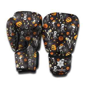 Halloween Skeleton Party Pattern Print Boxing Gloves