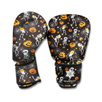 Halloween Skeleton Party Pattern Print Boxing Gloves