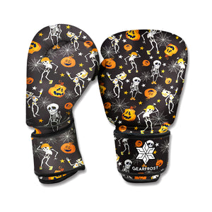 Halloween Skeleton Party Pattern Print Boxing Gloves