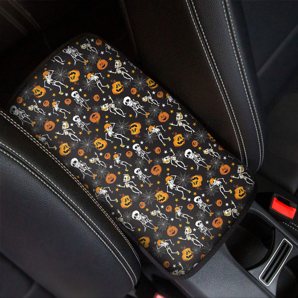Halloween Skeleton Party Pattern Print Car Center Console Cover