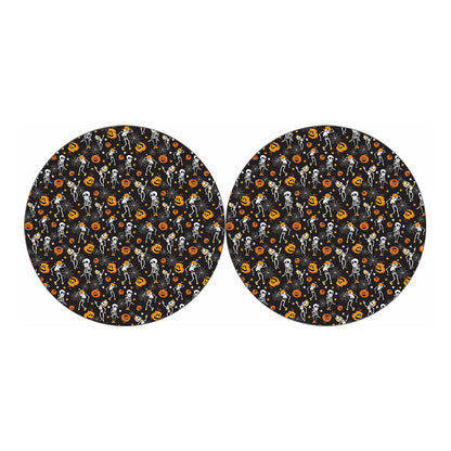 Halloween Skeleton Party Pattern Print Car Coasters