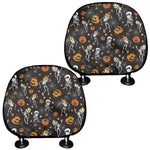Halloween Skeleton Party Pattern Print Car Headrest Covers