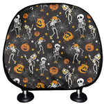 Halloween Skeleton Party Pattern Print Car Headrest Covers