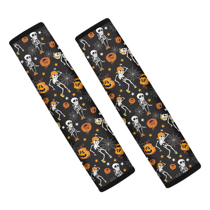 Halloween Skeleton Party Pattern Print Car Seat Belt Covers
