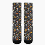 Halloween Skeleton Party Pattern Print Crew Socks
