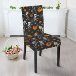 Halloween Skeleton Party Pattern Print Dining Chair Slipcover