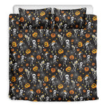 Halloween Skeleton Party Pattern Print Duvet Cover Bedding Set