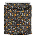Halloween Skeleton Party Pattern Print Duvet Cover Bedding Set