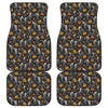 Halloween Skeleton Party Pattern Print Front and Back Car Floor Mats