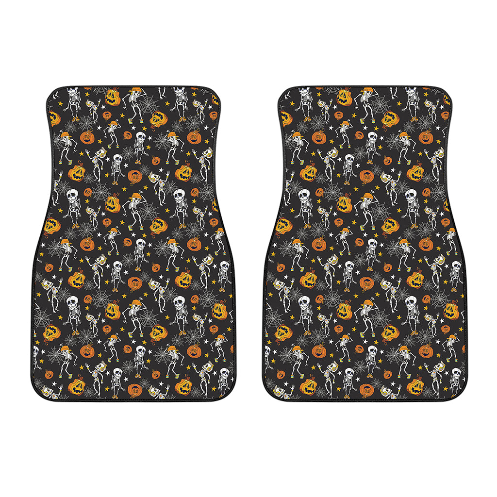 Halloween Skeleton Party Pattern Print Front Car Floor Mats