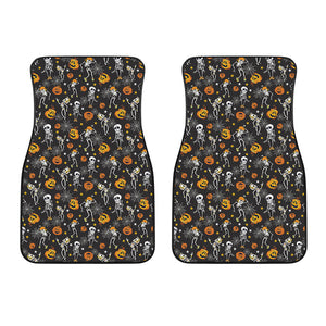 Halloween Skeleton Party Pattern Print Front Car Floor Mats