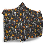 Halloween Skeleton Party Pattern Print Hooded Blanket