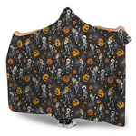Halloween Skeleton Party Pattern Print Hooded Blanket
