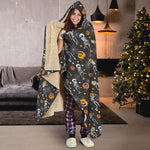 Halloween Skeleton Party Pattern Print Hooded Blanket