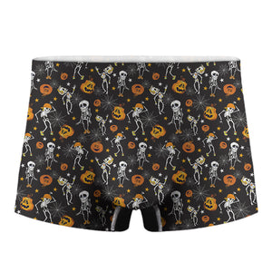 Halloween Skeleton Party Pattern Print Men's Boxer Briefs