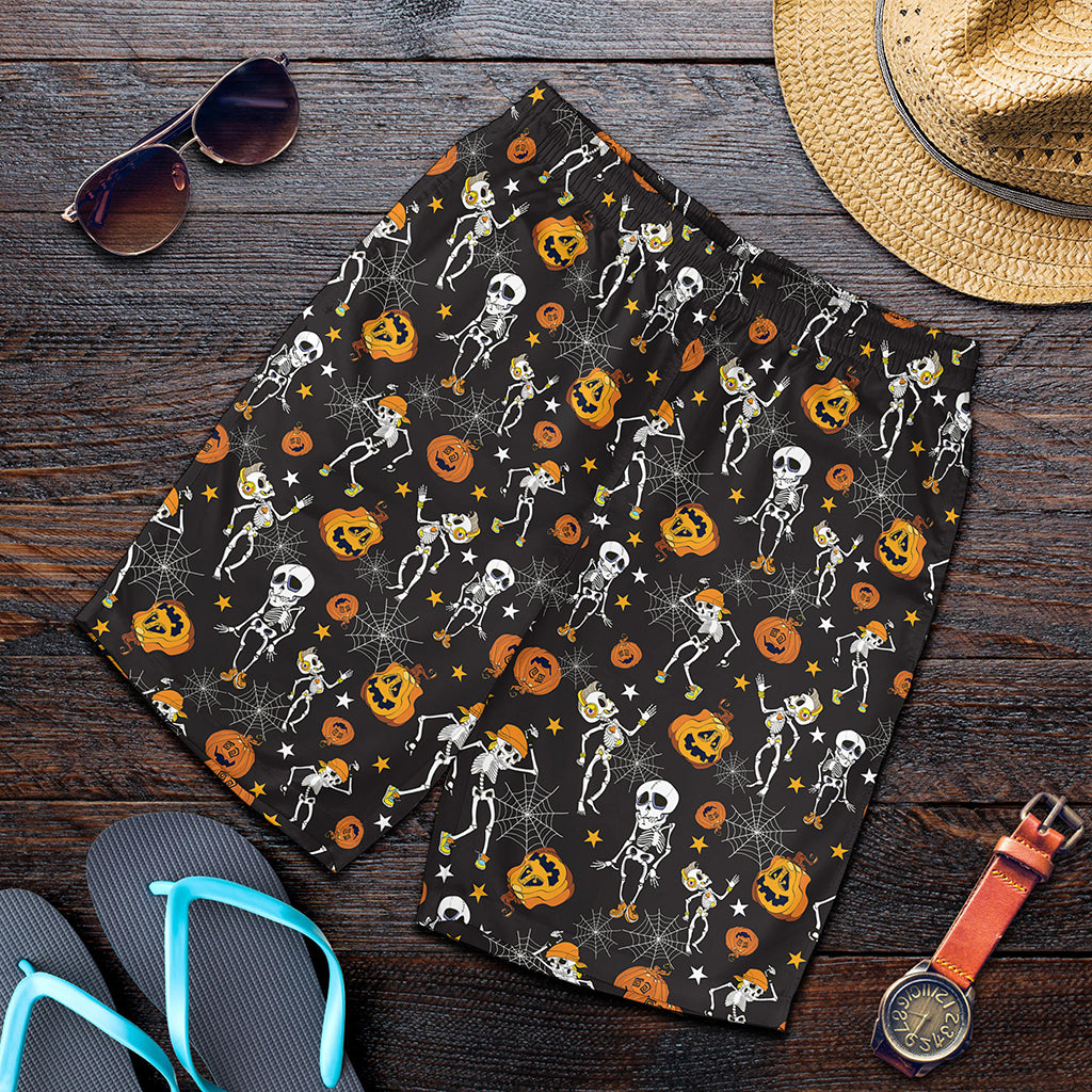 Halloween Skeleton Party Pattern Print Men's Shorts