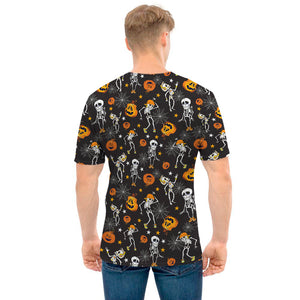 Halloween Skeleton Party Pattern Print Men's T-Shirt