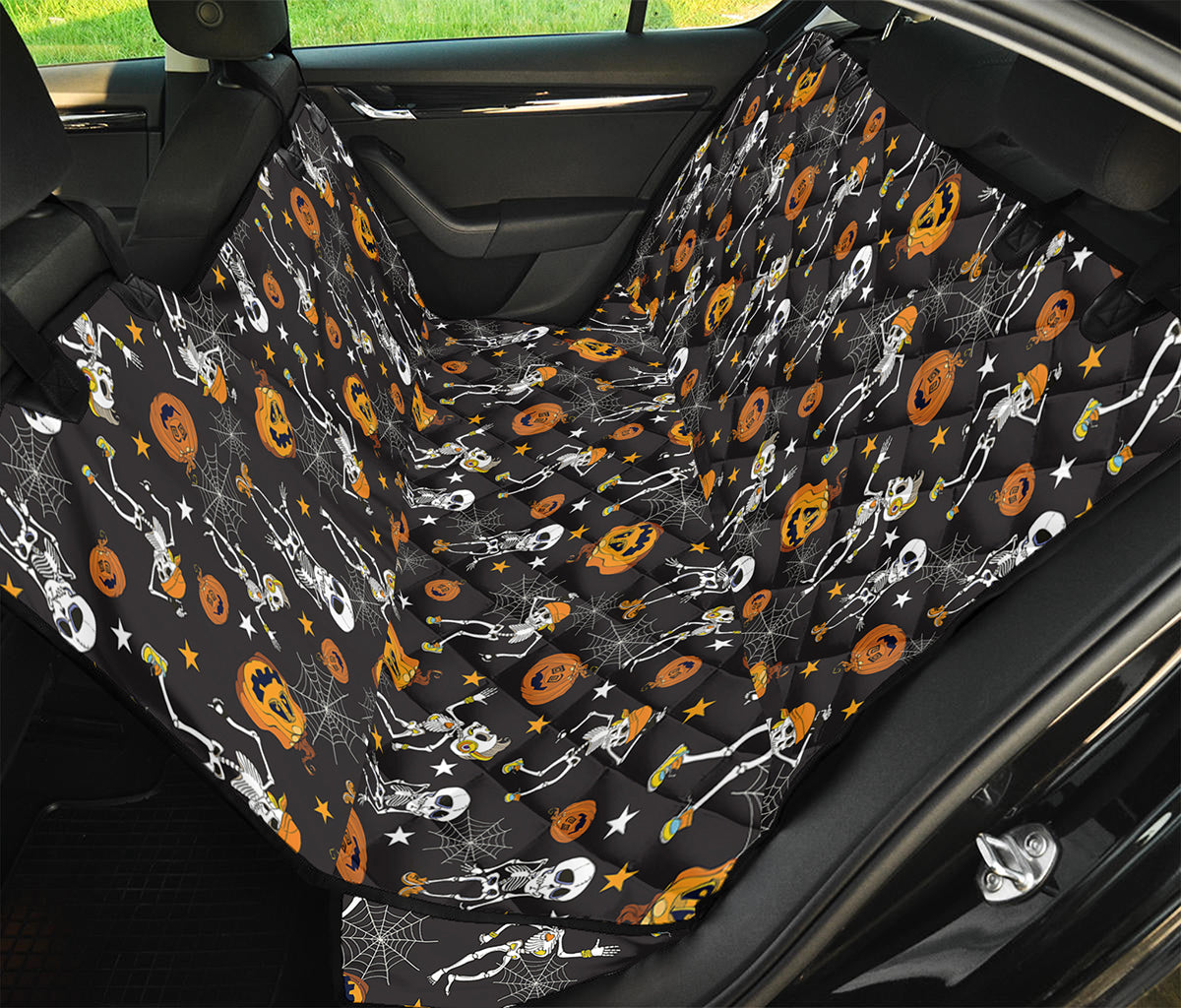 Halloween Skeleton Party Pattern Print Pet Car Back Seat Cover