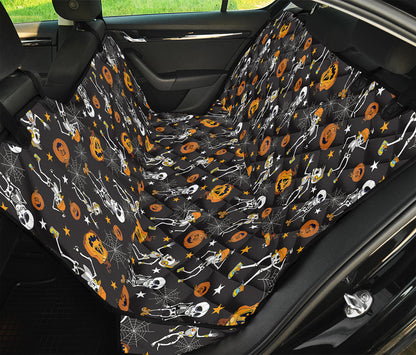 Halloween Skeleton Party Pattern Print Pet Car Back Seat Cover