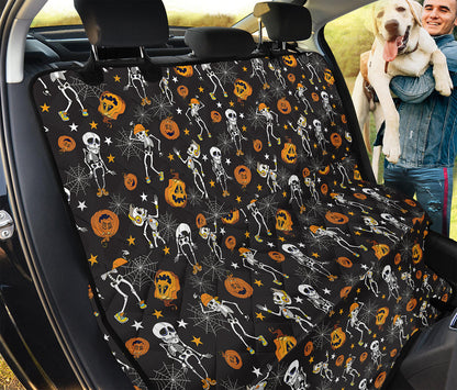 Halloween Skeleton Party Pattern Print Pet Car Back Seat Cover