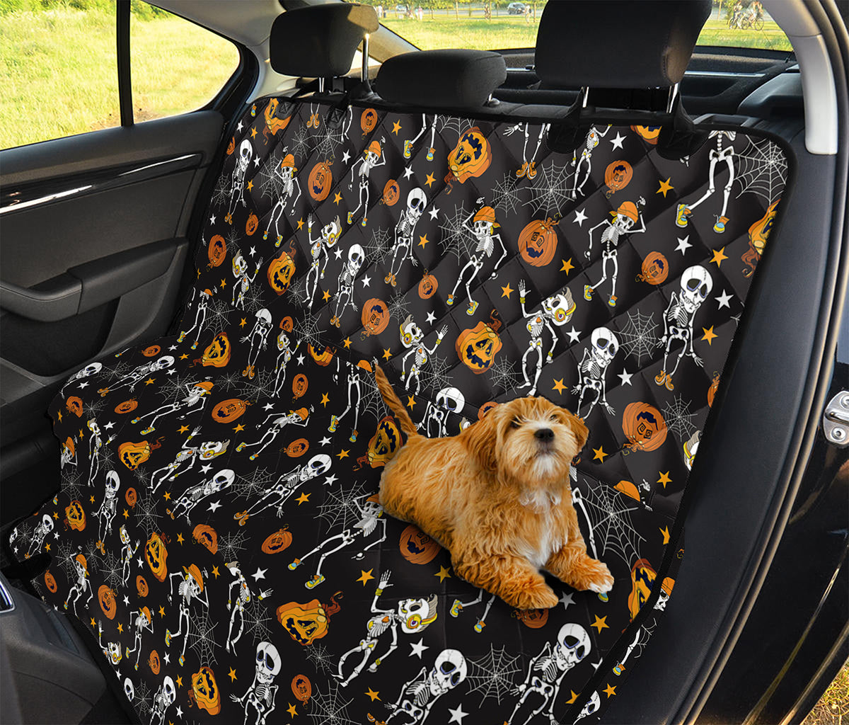 Halloween Skeleton Party Pattern Print Pet Car Back Seat Cover