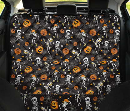 Halloween Skeleton Party Pattern Print Pet Car Back Seat Cover