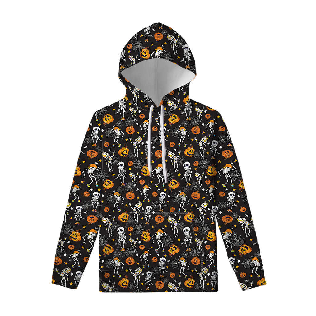 Halloween Skeleton Party Pattern Print Pullover Hoodie