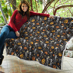 Halloween Skeleton Party Pattern Print Quilt