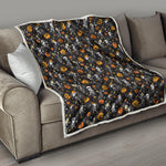 Halloween Skeleton Party Pattern Print Quilt