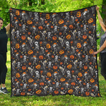 Halloween Skeleton Party Pattern Print Quilt