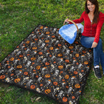 Halloween Skeleton Party Pattern Print Quilt