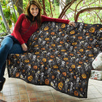 Halloween Skeleton Party Pattern Print Quilt