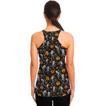 Halloween Skeleton Party Pattern Print Women's Racerback Tank Top