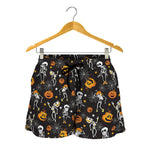 Halloween Skeleton Party Pattern Print Women's Shorts